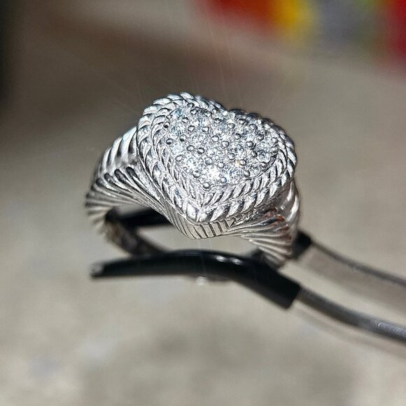Judith Ripka Pave Cz Heart Ring - Picture 5 of 10